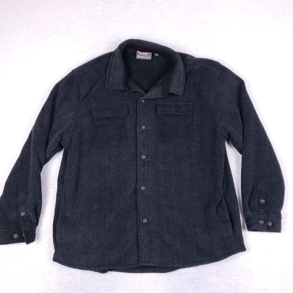 Rugged Element Shirt Jacket Men XXL Herringbone Sherpa Lined Fleece Shacket Gray